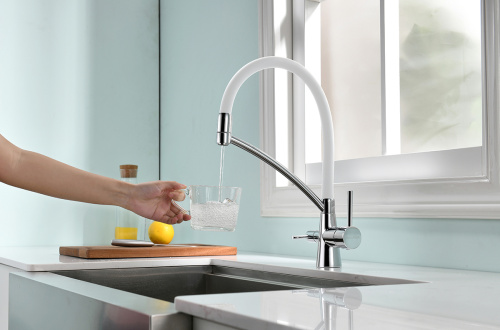 Смеситель для кухни Paulmark SIEGEN Si213111-CrW на мойку белый/хром - фото 5